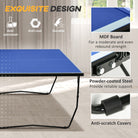 SPORTNOW 9FT Folding Tennis Table, with 8 Wheels, for Indoor Use, Blue - anydaydirect