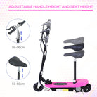 HOMCOM Outdoor Ride On Powered Scooter for kids Sporting Toy 120W Motor Bike 2 x 12V Battery - Pink - anydaydirect