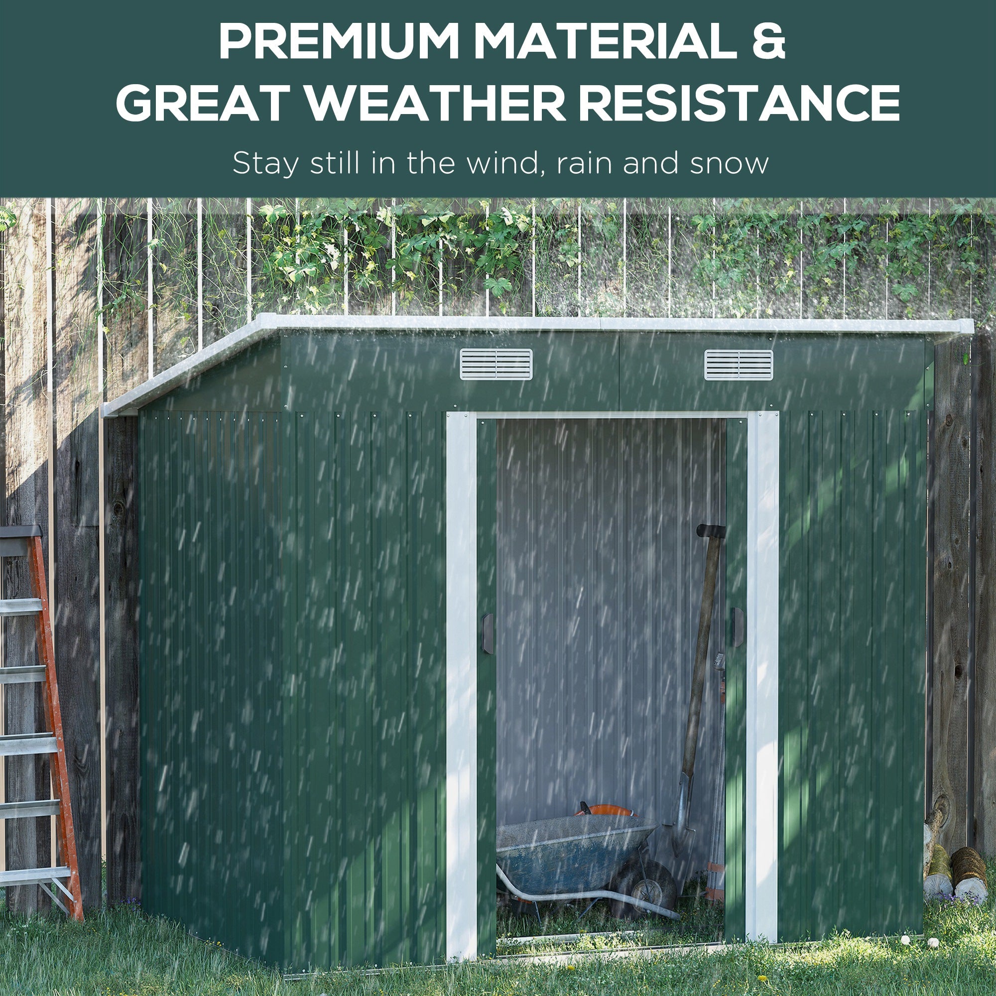 Outsunny 6.8 x 4.3ft Outdoor Garden Storage Shed, Tool Storage Box for Backyard, Patio and Lawn, Green - anydaydirect