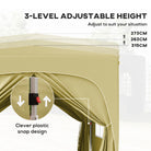 Outsunny 3 x 3m Pop-Up Gazebo Shelter, with Accessories - Sand - anydaydirect