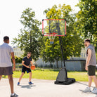 SPORTNOW 2.4-2.9m Adjustable Basketball Hoop and Stand with Weighted Base, Portable on Wheels, Red - anydaydirect
