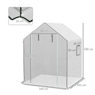 Outsunny Greenhouse Cover Replacement Walk-in PE Hot House Cover with Roll-up Door and Windows, 140 x 143 x 190cm, White - anydaydirect
