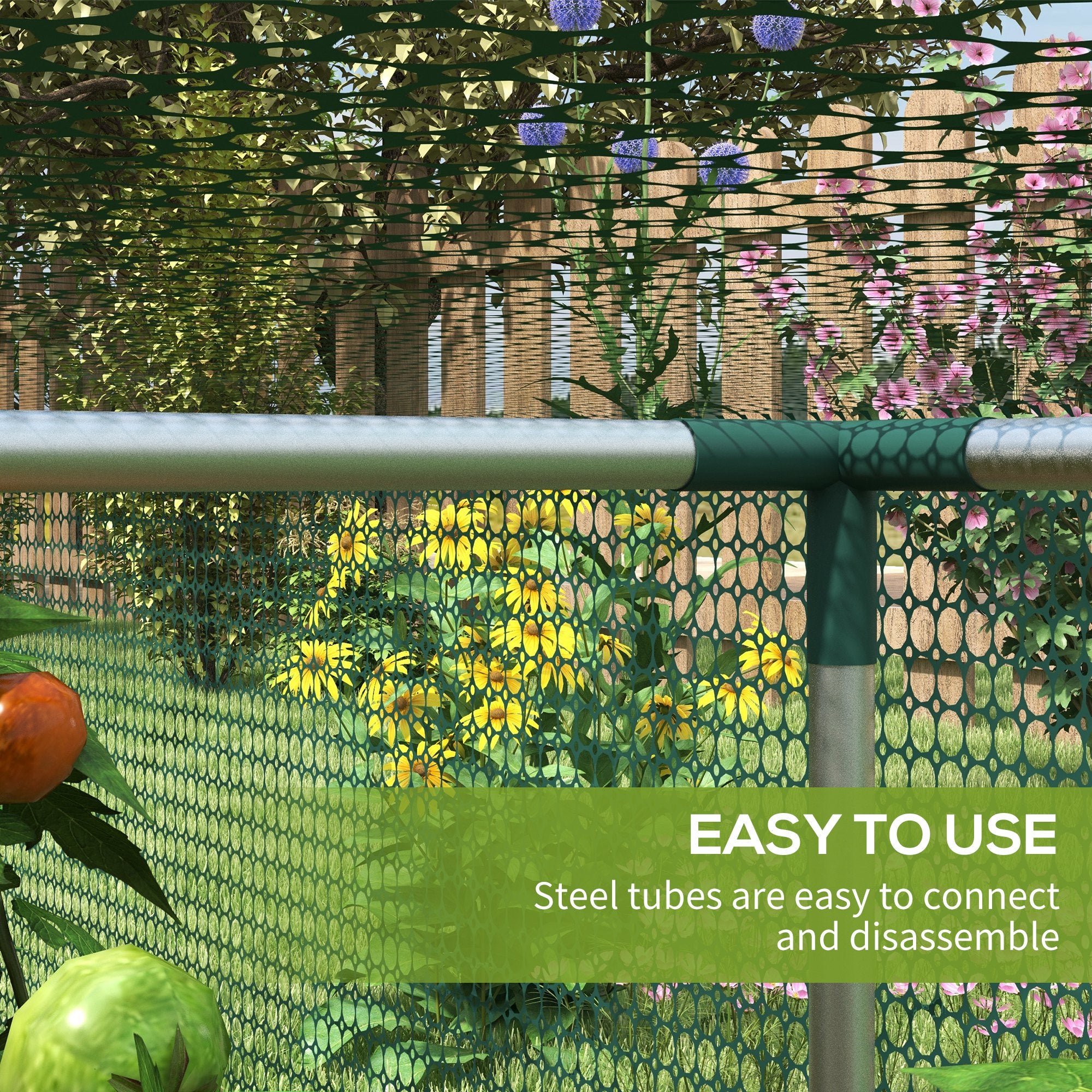 Outsunny 8' x 4' Plant Protection Cage, with Door, Green - anydaydirect