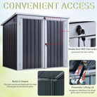 Outsunny 5ft x 3ft Garden 2-Bin Corrugated Steel Rubbish Storage Shed w/ Locking Doors Lid Outdoor Hygienic Dustbin Unit Garbage Trash Cover - anydaydirect