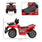 HOMCOM Kids' Battery-Powered Ride-On ATV with Real Working Headlights, 6V, for Ages 18-36 Months, Red - anydaydirect