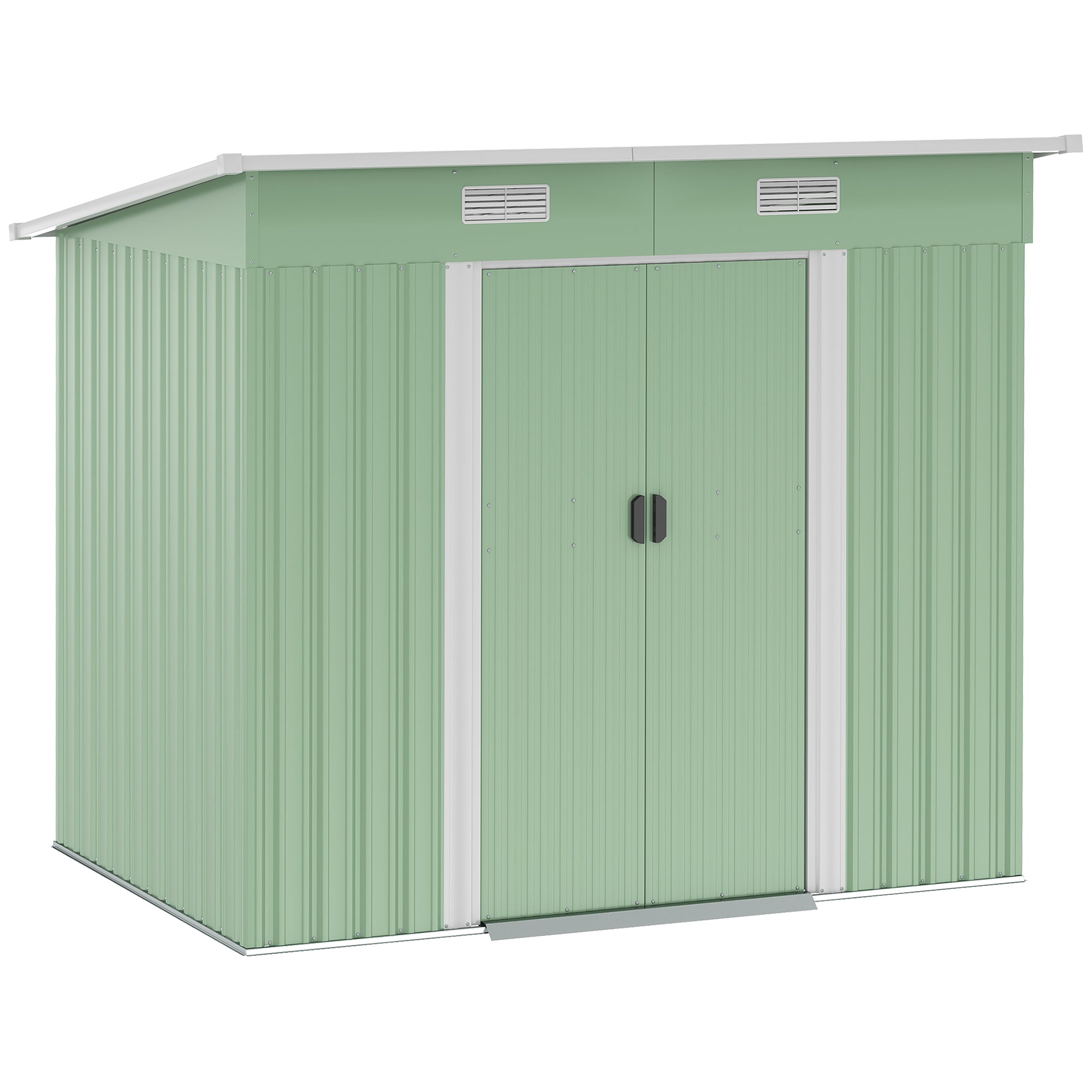 Outsunny 6.8 x 4.3ft Outdoor Garden Storage Shed, Tool Storage Box for Backyard, Patio and Lawn, Light Green - anydaydirect