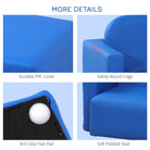 HOMCOM 2 In 1 Toddler Sofa Chair,  48 x 44 x 41 cm, for Game Relax Playroom, Blue - anydaydirect