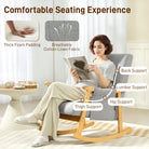 HOMCOM Wood Frame Rocking Accent Chair - Light Grey - anydaydirect