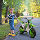 HOMCOM 12V Kids Electric Motorbike Ride On Motorcycle Vehicle Toy with Training Wheels for 3-5 Years Old, Green - anydaydirect