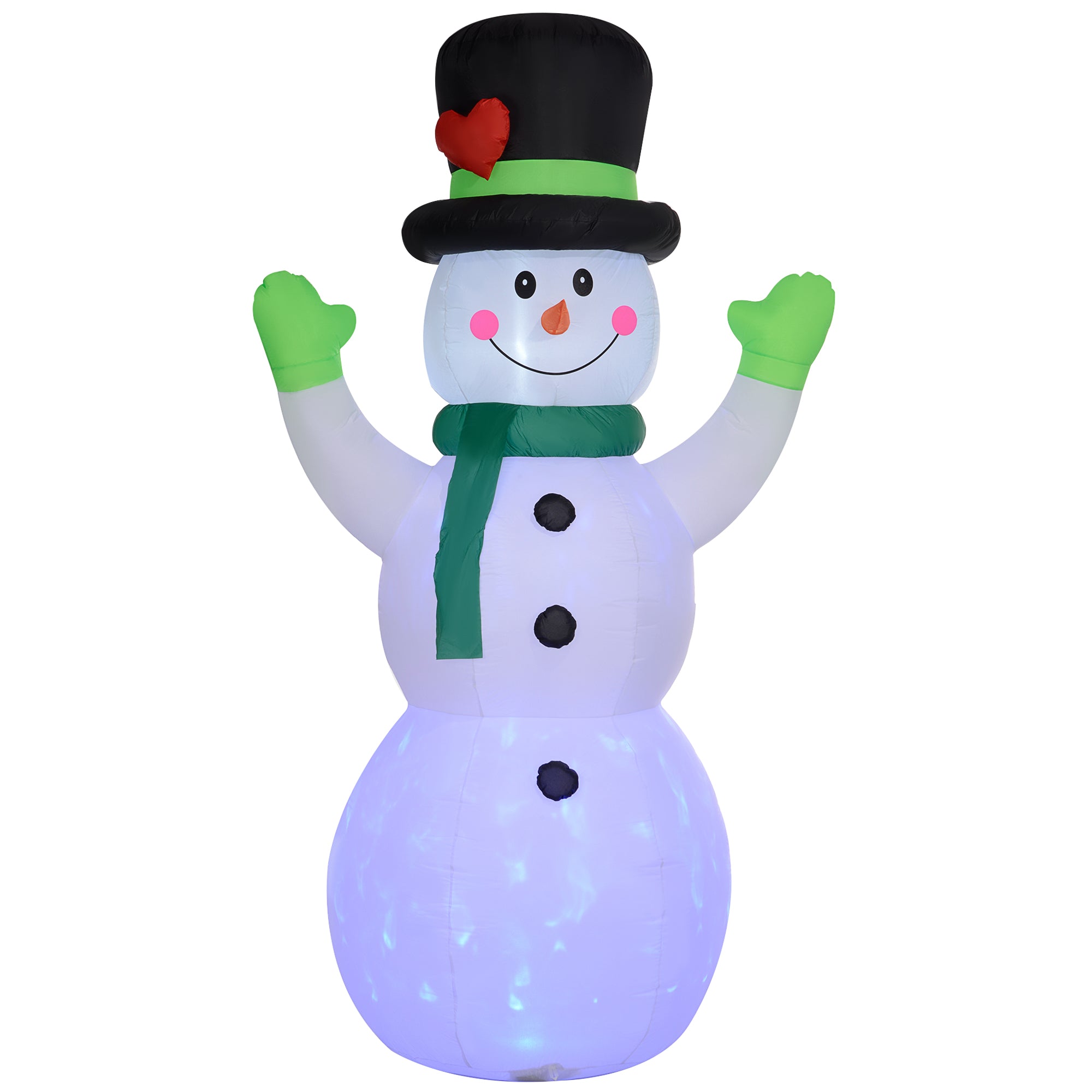 Outsunny 10ft Inflatable Snowman Christmas Decoration, with Accessories - anydaydirect