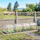 Outsunny Medium Greenhouse, Small Polytunnel Green House with Zipped Doors, Steel Frame for Garden Backyard, 395 x 100 x 80cm, Clear - anydaydirect