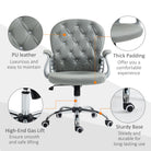 Vinsetto Office Chair Ergonomic 360° Swivel PU Diamante Padded Base 5 Castor Wheels for Home Work Grey - anydaydirect
