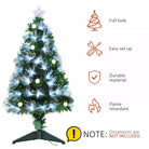 HOMCOM 3ft White Pre Lit Christmas Tree w/ 90 LEDs Star Topper Tri-Base Full Bodied Seasonal Decoration Pre-Lit Home - anydaydirect