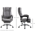 Vinsetto Home Office Chair Microfibre Desk Chair with Reclining Function Armrests Swivel Wheels Footrest Grey - anydaydirect