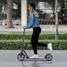 HOMCOM Foldable Kick Scooter with Double Shock Absorption and Big Wheels, Height Adjustable Aluminium Frame Big Wheel Scooter for 14+ Teens Adult - White - anydaydirect