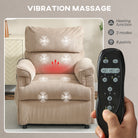 HOMCOM Corduroy Electric Massage Recliner - Brown - anydaydirect