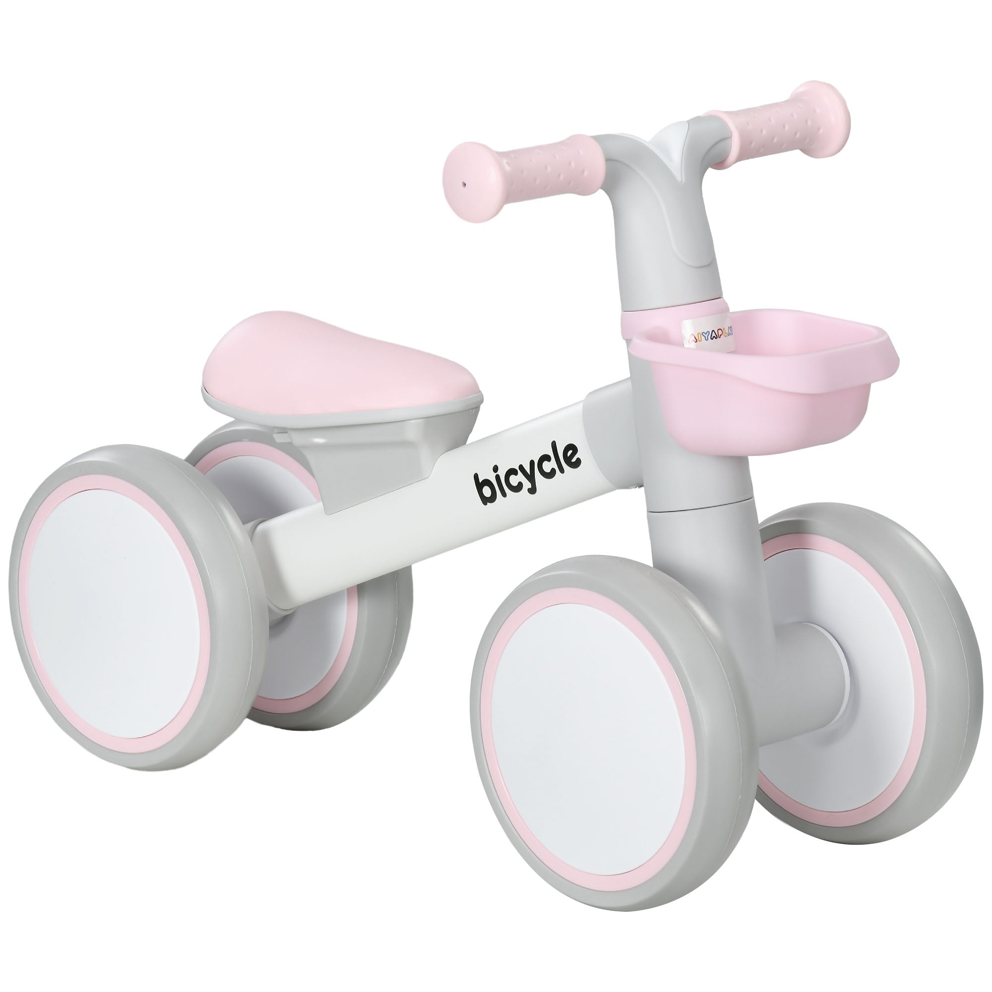 AIYAPLAY Kids Balance Bike for 1-3 Years Old with Adjustable Seat, Silent Wheels, Pink - anydaydirect