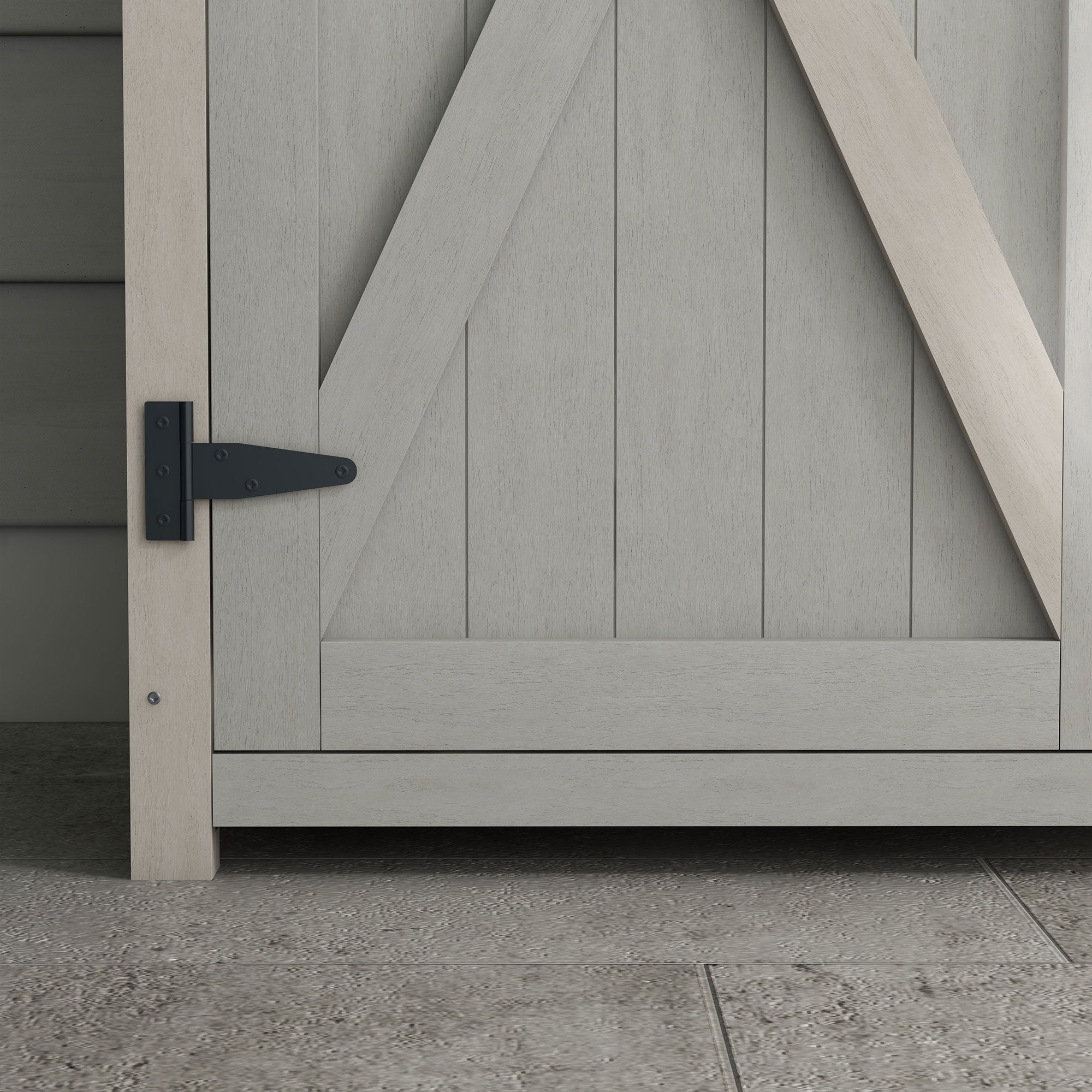 Outsunny Wooden Garden Shed Storage Shed Fir Tool Cabinet with Shelves Double Door Light Grey - anydaydirect