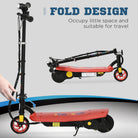 HOMCOM Electric Scooter for Kids 7-14, Foldable with LED Headlight, Durable & Safe, Vibrant Red - anydaydirect