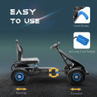 HOMCOM Kids Pedal Go Kart, with Adjustable Seat, Inflatable Tyres - Blue - anydaydirect