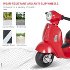 HOMCOM Vespa Licensed Kids Ride On Motorcycle 6V Battery Powered Electric Trike Toys for 18-36 Months with Horn Headlight Red - anydaydirect
