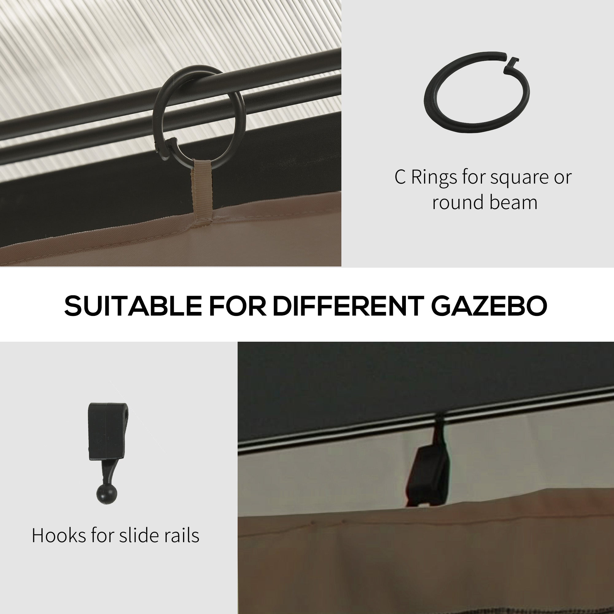 Outsunny Set of Four 3 x 4m Gazebo Replacement Walls - Dark Brown - anydaydirect