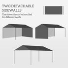 Outsunny 3 x 4 m Garden Gazebo Shelter Marquee Party Tent with 2 Sidewalls for Patio Yard Outdoor - White - anydaydirect