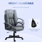 HOMCOM Office Chair, Computer Desk Chair, Mid Back Executive Chair with Adjustable Height and Swivel Rolling Wheels for Home Study, Dark Grey - anydaydirect