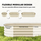Outsunny Galvanised Raised Garden Bed, Metal Planter Box with Safety Edging, for Flowers, Herbs, Succulents, Cream White - anydaydirect