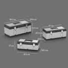 HOMCOM 3 Pieces Stainless Steel Toolbox Set, 23"/ 19"/ 16" - anydaydirect