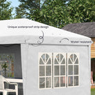 Outsunny 3 x 6m Pop Up Gazebo, Height Adjustable Marquee Party Tent with Sidewalls and Storage Bag, White - anydaydirect