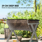 Outsunny Wooden Raised Garden Bed with Bed Liner, Elevated Planter Box with Legs, Light Grey - anydaydirect