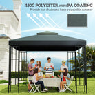 Outsunny Gazebo Roof Replacement, for 3 x 3(m) Frames - Grey - anydaydirect