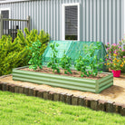 Outsunny Metal Raised Garden Bed Planter Box Outdoor Planters for Growing Flowers, Herbs, Green, Light Green - anydaydirect