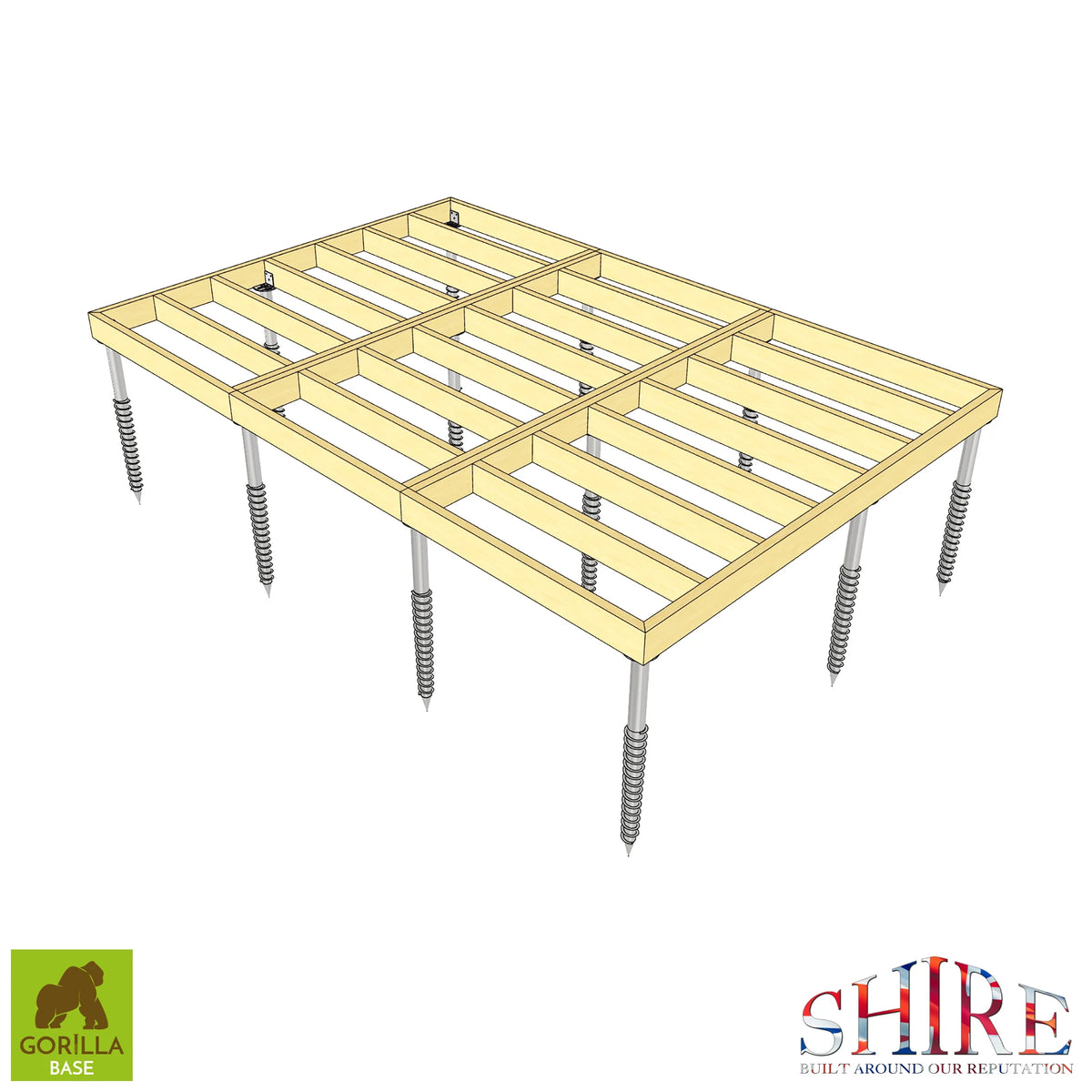 Gorilla Shed Base - Groundscrew Base System From 0sq Ft to 720sq Ft - anydaydirect