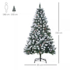 HOMCOM 5FT Artificial Christmas Tree with Pine Cones, Holiday Home Xmas Decoration Automatic Open, Green - anydaydirect