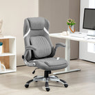 Vinsetto Linen-Look Office Chair, with Adjustable Height and Tension - Grey - anydaydirect