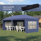 Outsunny 3 x 6m Pop Up Gazebo, Height Adjustable Marquee Party Tent with Sidewalls and Storage Bag, Blue - anydaydirect