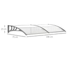 Outsunny Door Canopy Awning Outdoor Window Rain Shelter Cover for Front/Back Door Porch Clear 196 x 75cm - anydaydirect