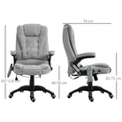 Vinsetto Office Chair, Ergonomic Desk Chair with 6-Point Massage and Back Heated, Linen-Feel Fabric Computer Gaming Chair with Arms, Lumbar Support, Light Grey - anydaydirect