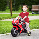 HOMCOM Electric Ride On Motorcycle with Headlights Music, 6V Battery Powered Kids Motorcycle Vehicle with Training Wheels, Play Toy Red - anydaydirect