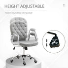 Vinsetto Office Chair, Swivel Desk Chair, Velvet Vanity Chair with Adjustable Height and Rolling Wheels for Home Work Study, Grey - anydaydirect