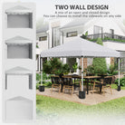 Outsunny 3 x 3 (M) Pop Up Gazebo, UPF 30+ with 2 Sidewalls, Leg Weight Bags and Wheeled Bag, Height Adjustable Party Tent Event Shelter for Garden, Patio, White - anydaydirect