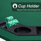 HOMCOM 1.2m/48 Inches Foldable Poker Table Top 8 Players Blackjack Tables Chip Trays - anydaydirect