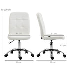 Vinsetto Armless Faux Leather Office Chair - White - anydaydirect