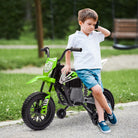 AIYAPLAY 12V Kids Electric Motorbike, Kids Electric Ride on Motorcycle w/ Twist Grip Throttle, Training Wheels - Green - anydaydirect