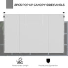Outsunny Gazebo Side Panels, 2 Pack Sides Replacement, for 3x3(m) or 3x6m Pop Up Gazebo, with Windows and Doors, White - anydaydirect