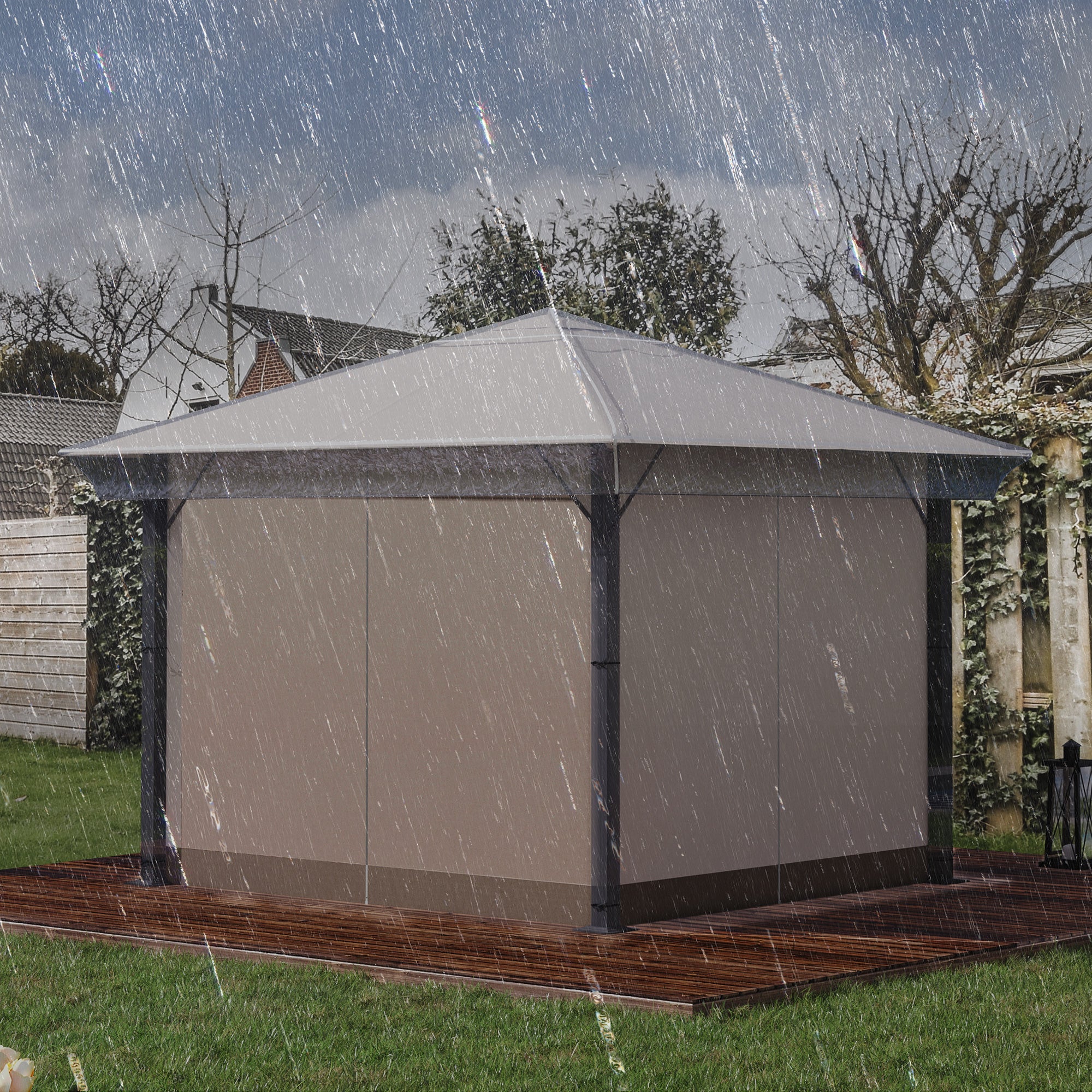 Outsunny 3 x 3 (m) Gazebo Protective Cover, Waterproof Cover for Gazebo, Canopy, and Tent - anydaydirect