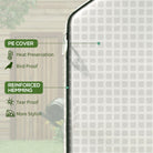Outsunny Greenhouse Cover Replacement Walk-in PE Hot House Cover with Roll-up Door and Windows, 140 x 143 x 190cm, White - anydaydirect