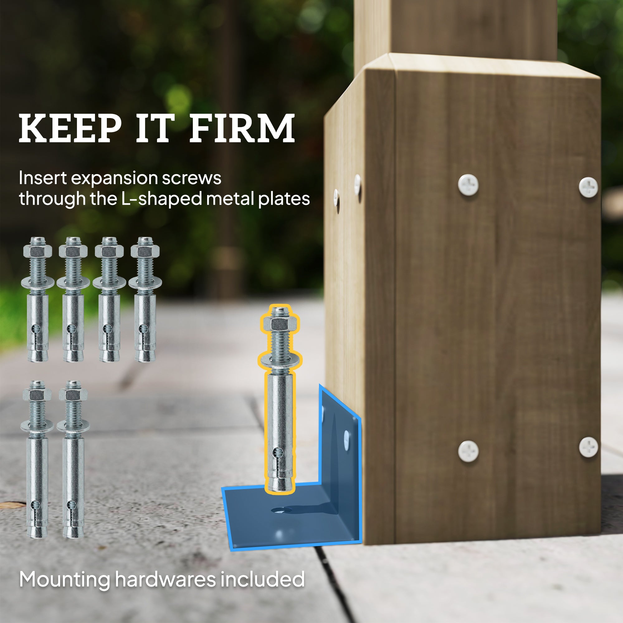 Outsunny Lean-To Wooden Pergola Kit, Decorative Garden Gazebo with Stable Structure and Concrete Anchors, 3 x 3 m, Light Brown - anydaydirect